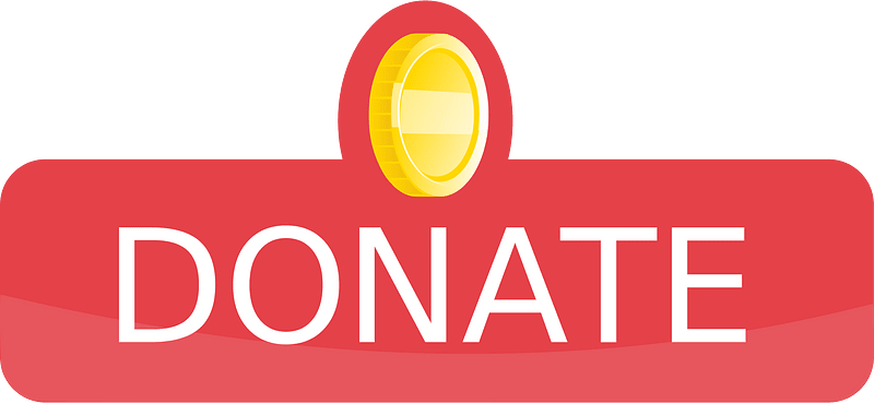 Horisontal donate button coin