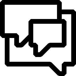 Black many speech bubbles