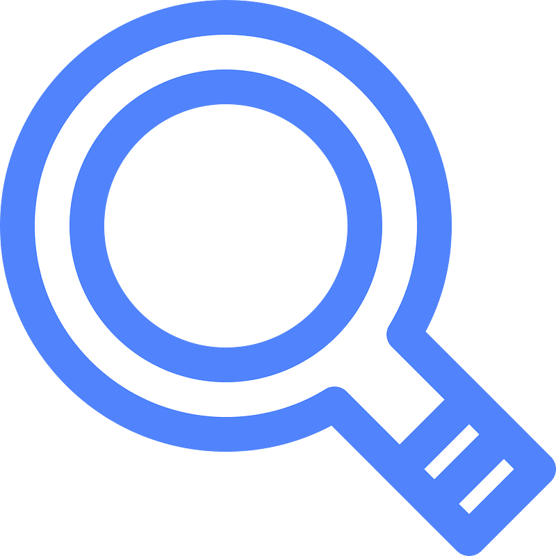 Blue magnifying glass