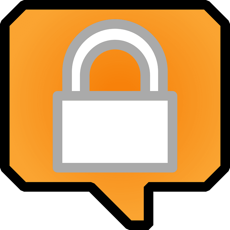 Yellow speech bubble locked