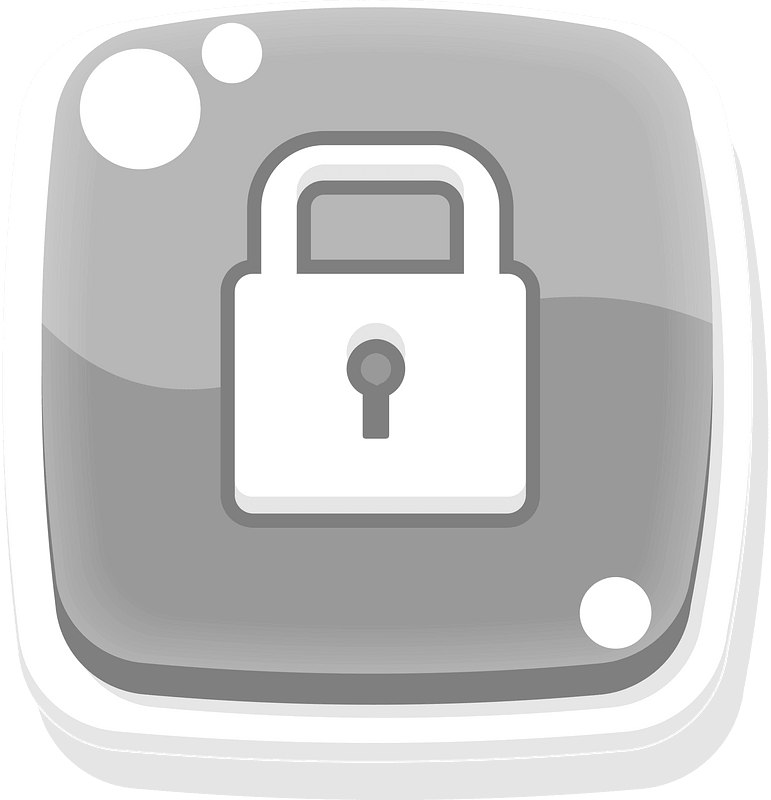 Rounded grey lock button