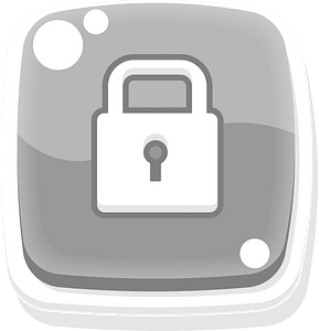 Rounded grey lock button
