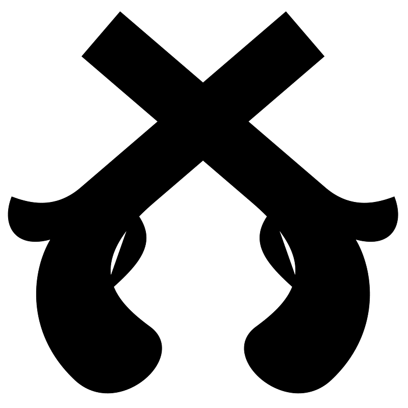 Crossed-pistols