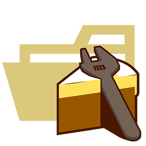 Folder type cake opened