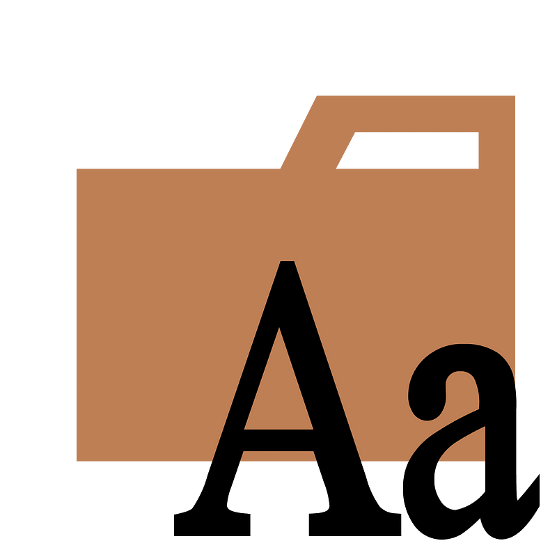 Folder type light fonts