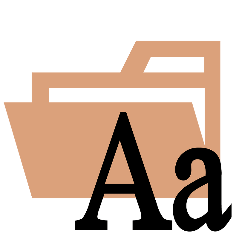 Folder type light fonts opened