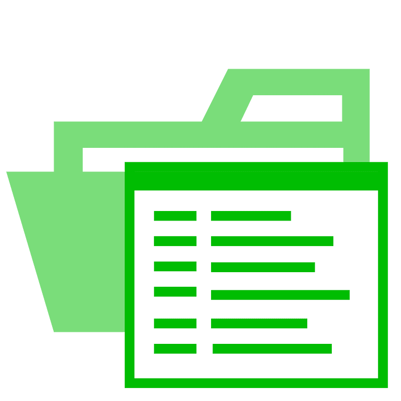 Folder type log opened