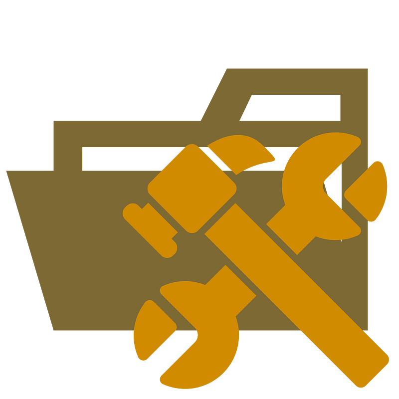 Folder type tools opened
