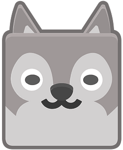 Square animal outlined face 8-30 wolf