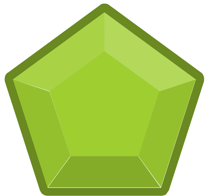 Diamond pentagon 22-04 green outlined