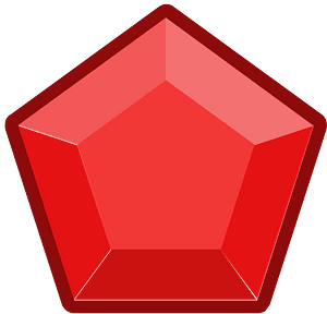 Diamond pentagon 23-04 red outlined