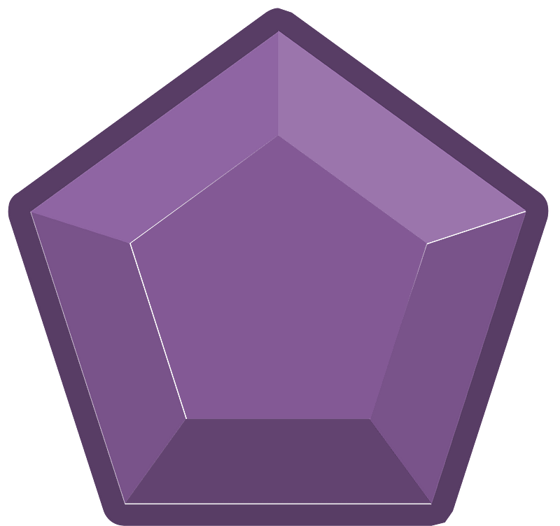 Diamond pentagon 26-01 purple outlined