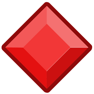 Diamond rhombus 23-03 red outlined