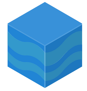 Blue isometric cube 10 underwater