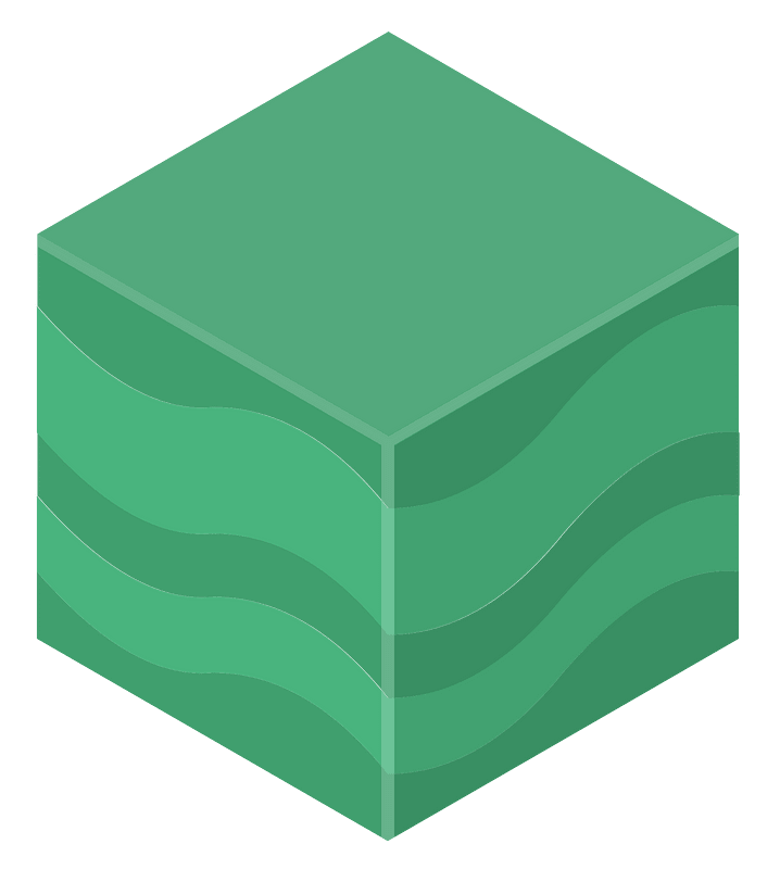 Green isometric cube