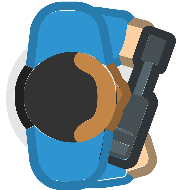 Armed person 02-02 blue