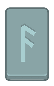 Blue rectangle outlined rune