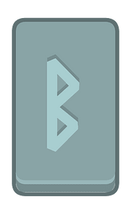 Blue rectangle outlined rune