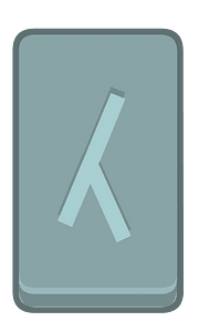 Blue rectangle outlined rune