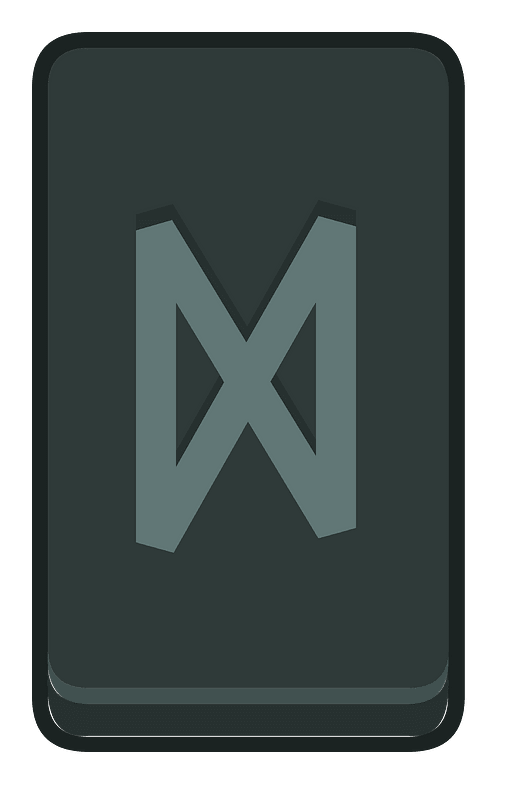 Black rectangle outlined rune