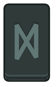 Black rectangle outlined rune