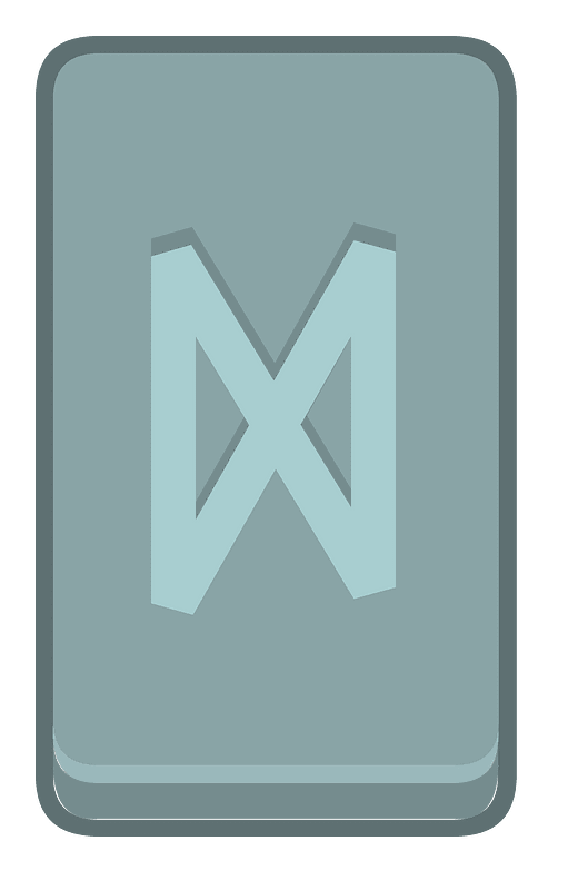 Blue rectangle outlined rune