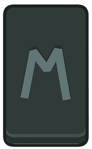 Black rectangle outlined rune