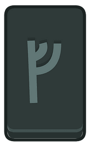 Black rectangle outlined rune