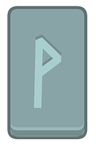 Blue rectangle outlined rune