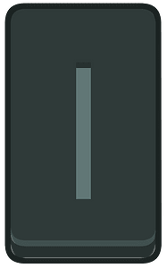 Black rectangle outlined rune