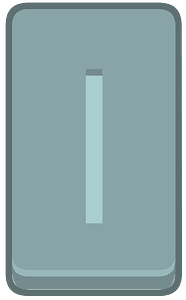 Blue rectangle outlined rune