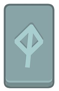 Blue rectangle outlined rune