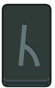 Black rectangle outlined rune