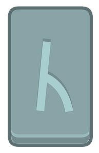 Blue rectangle outlined rune