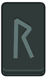 Black rectangle outlined rune