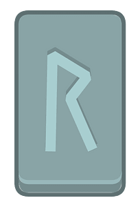 Blue rectangle outlined rune