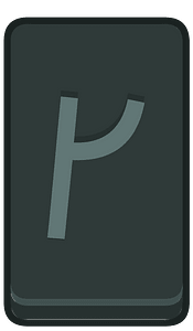 Black rectangle outlined rune