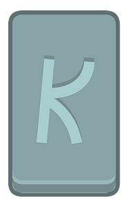 Blue rectangle outlined rune