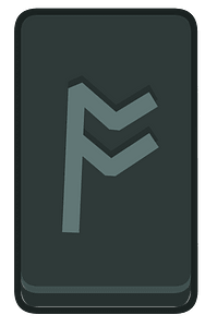 Black rectangle outlined rune