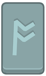 Blue rectangle outlined rune