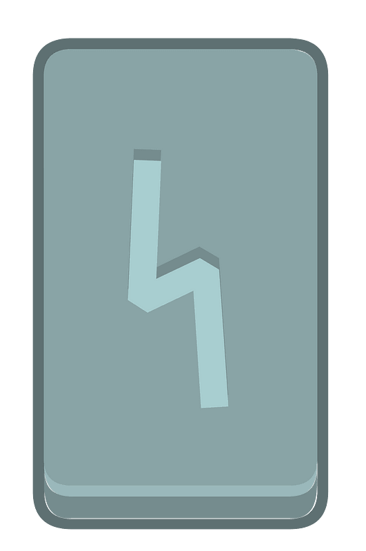 Blue rectangle outlined rune