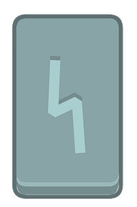 Blue rectangle outlined rune