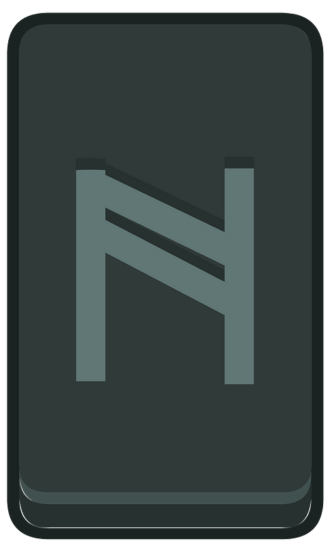 Black rectangle outlined rune
