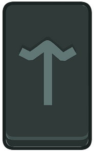 Black rectangle outlined rune