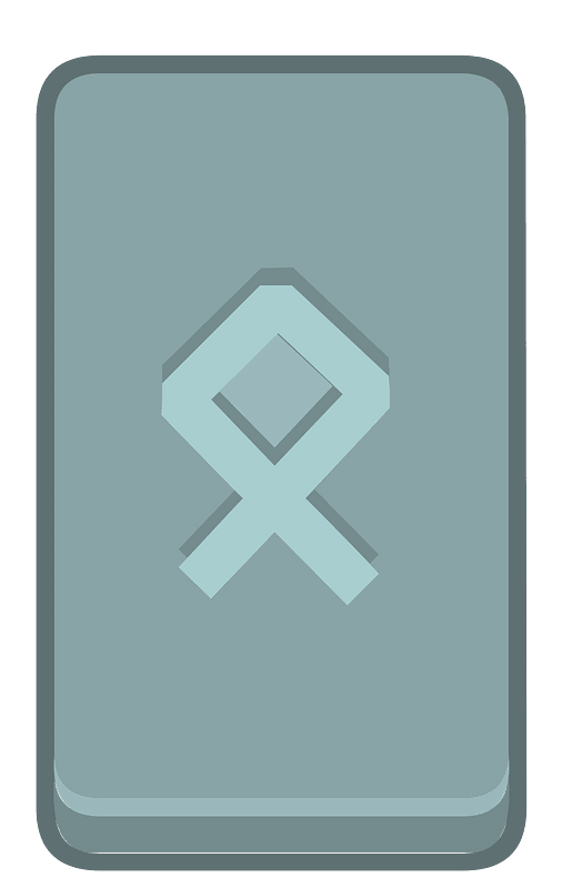 Blue rectangle outlined rune