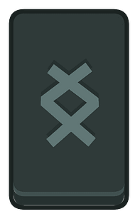 Black rectangle outlined rune