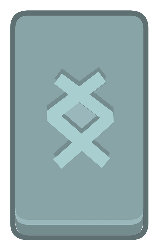 Blue rectangle outlined rune