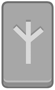 Grey rectangle outlined rune