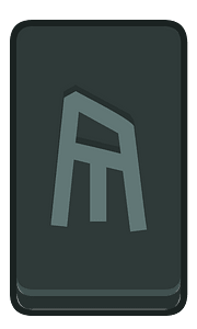 Black rectangle outlined rune