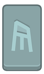 Blue rectangle outlined rune